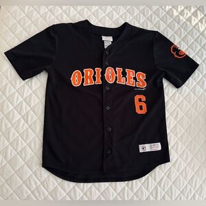 Baltimore Orioles Baseball Jersey Schoop #6 Youth XL/Men's Small Black Button-Up